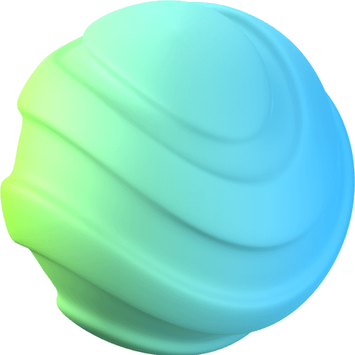 3D Glossy Ball With Green And Blue Gradient, Representing Modern Web Design Services