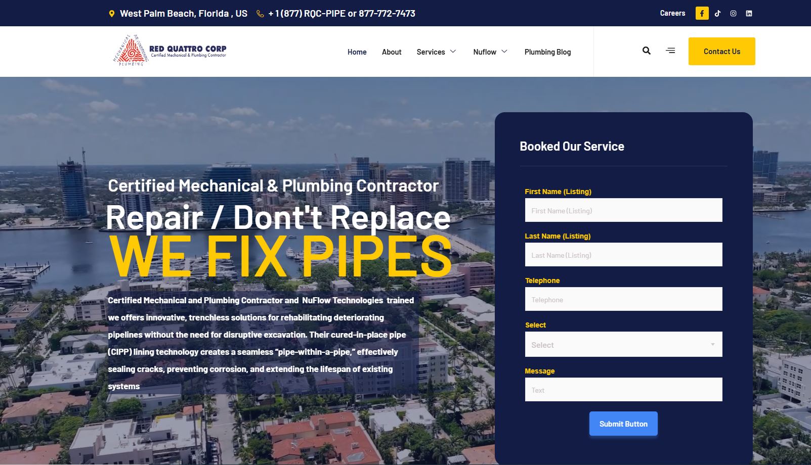 Paquete De Diseño Web Profesional Por Solo $29 Al Mes: ¡Una Oportunidad Única Para Pequeñas Empresas! 8 Red Quattro Corp Plumbing Services