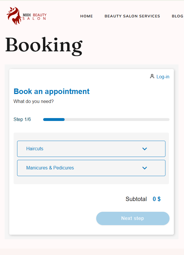 Booking For Midi Beauty Salon In New Port Richey