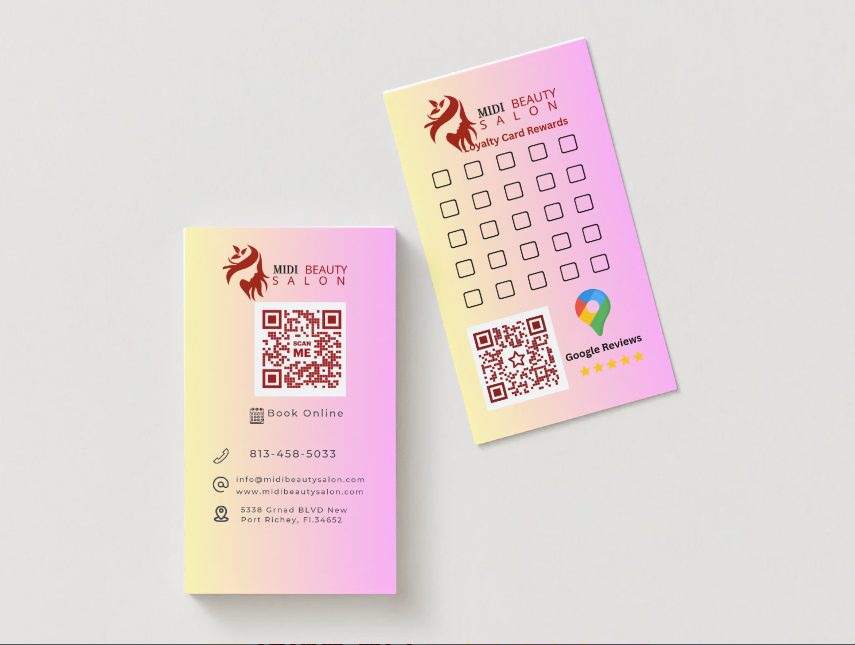 Business Card, Loyalty Stamps, Google