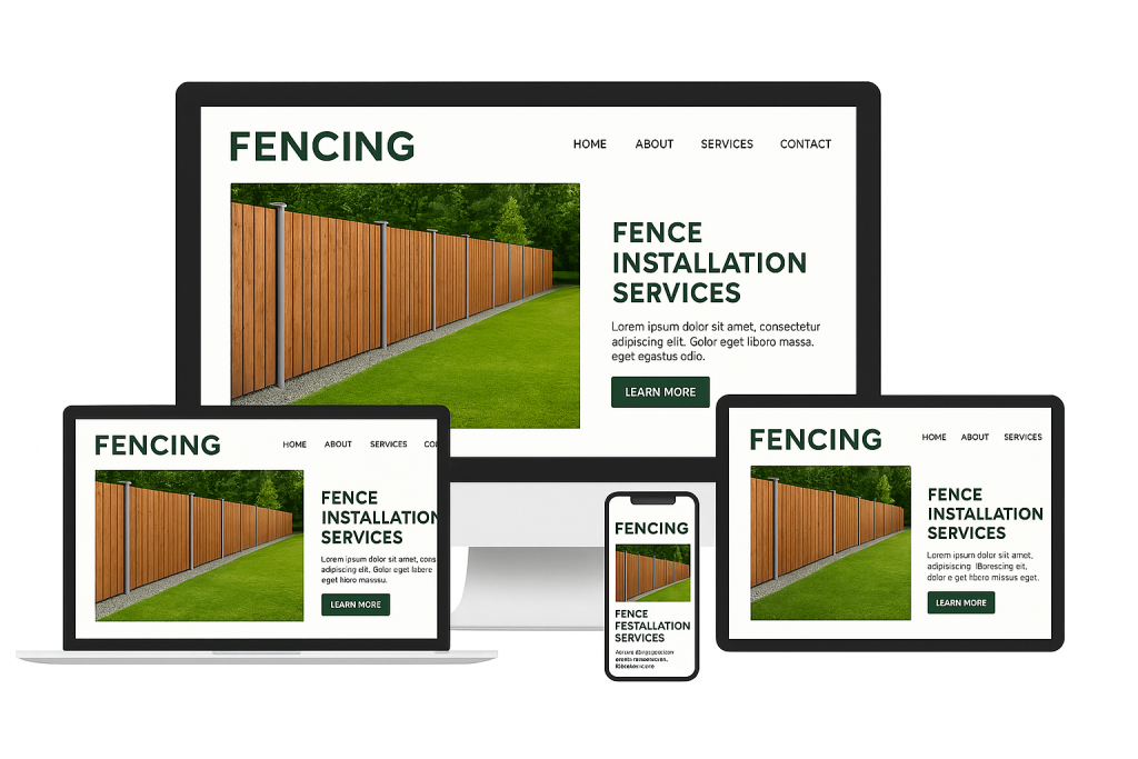 Website Design Landing Page For Fence Installation Business