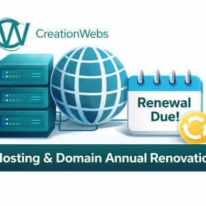 Annual renewal for hosting and domain at Creationwebs LLC