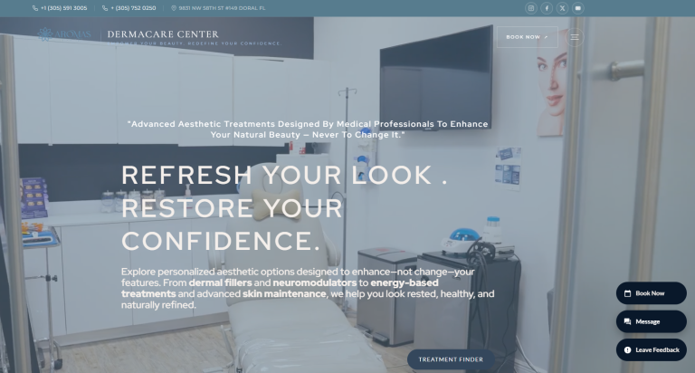 Portfolio Creationwebs 10 Aromas Dermacare Center Treatment Room In Doral Fl Featuring Aesthetic Equipment And Skincare Products