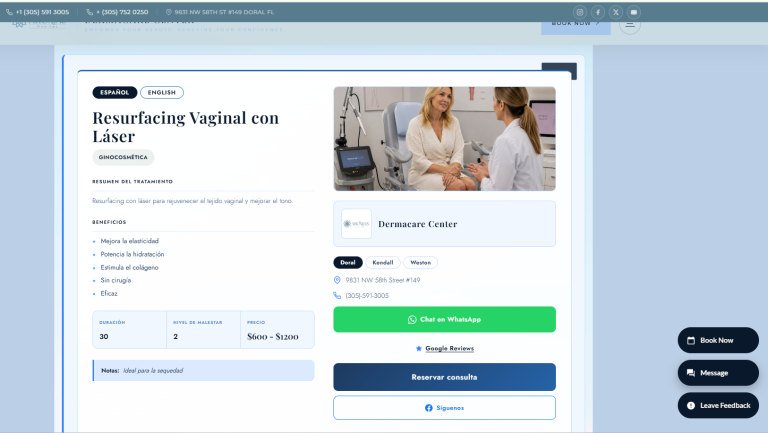 Portfolio Creationwebs 13 Doctor Consulting With Female Patient About Vaginal Laser Resurfacing Treatment At Dermacare Center In Doral, Fl