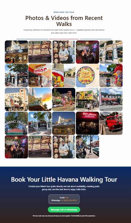 Photo Gallery Of Little Havana Walking Tour Highlights Including Calle Ocho Street Scenes, Cigar Shops, And Colorful Murals